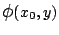 $\mbox{\large$\phi$}(x_0,y)$