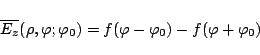 \begin{displaymath}
\overline{E_z}(\rho,\varphi ;\varphi _0)
=
f(\varphi -\varphi _0)-f(\varphi +\varphi _0)
\end{displaymath}