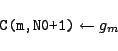 \begin{displaymath}\mbox{\tt C(m,N0+1)} \leftarrow g_m \end{displaymath}