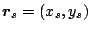 $\mbox{\boldmath${r}$}_s=(x_s,y_s)$