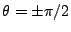 $\theta=\pm\pi/2$