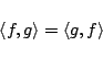 \begin{displaymath}\langle f,g \rangle = \langle g,f \rangle \end{displaymath}