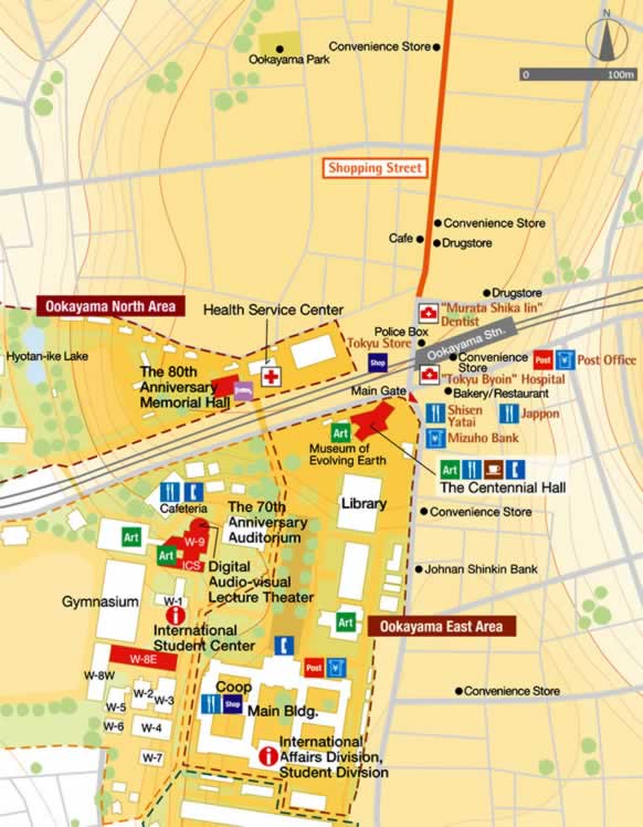 map(Ookayama Campus, Tokyo Institute of Technology)